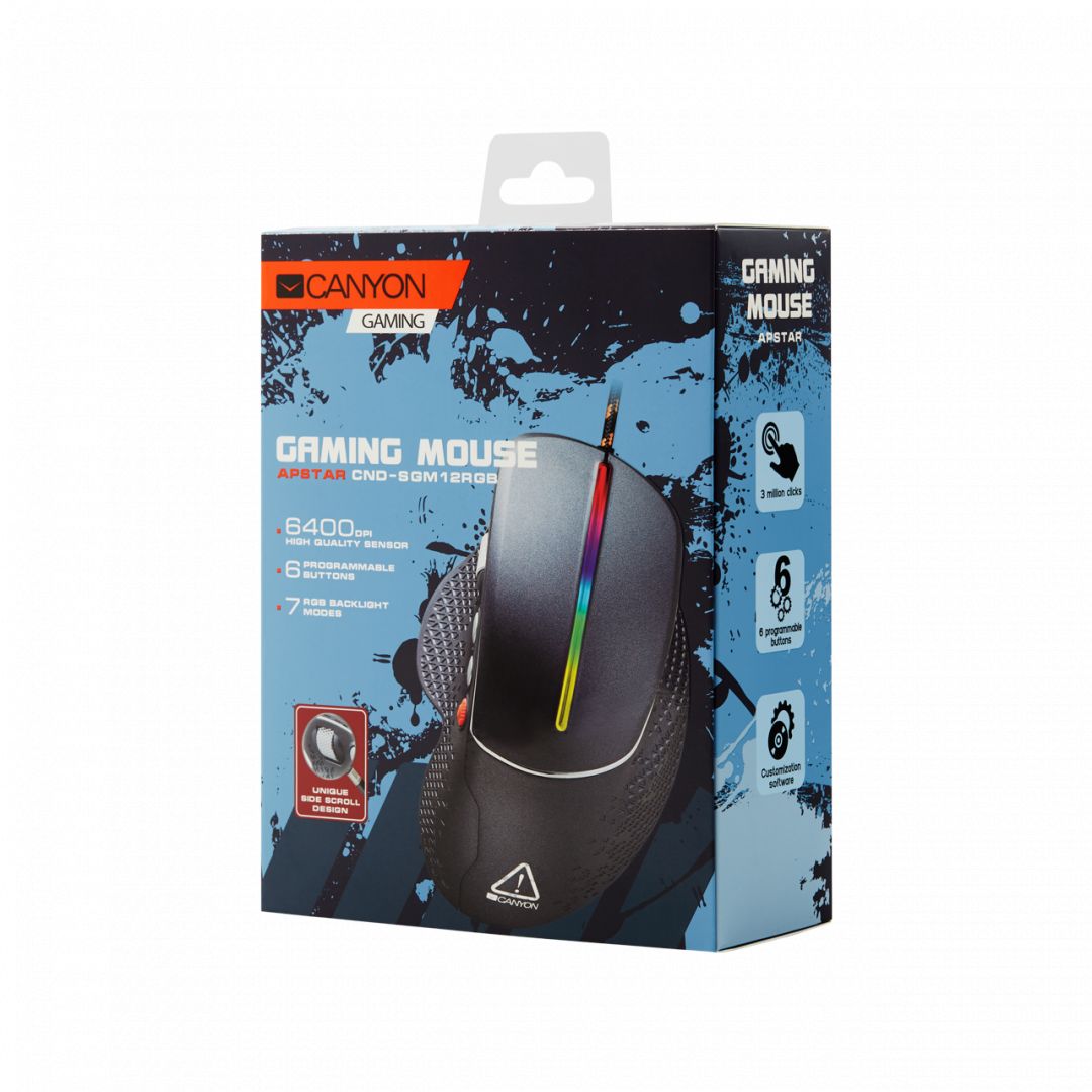 Canyon CND-SGM12RGB Apstar Gaming mouse Black