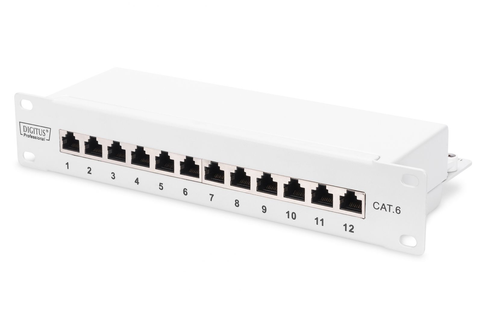 Digitus CAT 6, Class E patch panel, shielded, 12-port RJ45