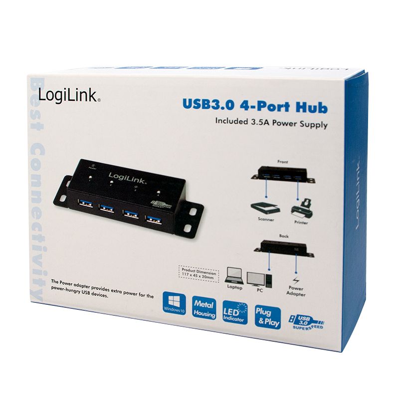 Logilink USB 3.0 HUB 4-Port Metal housing