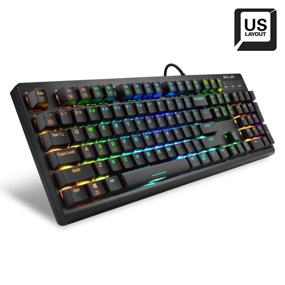 Sharkoon Skiller SGK30 RGB Blue Switch mechanical gaming keyboard Black US