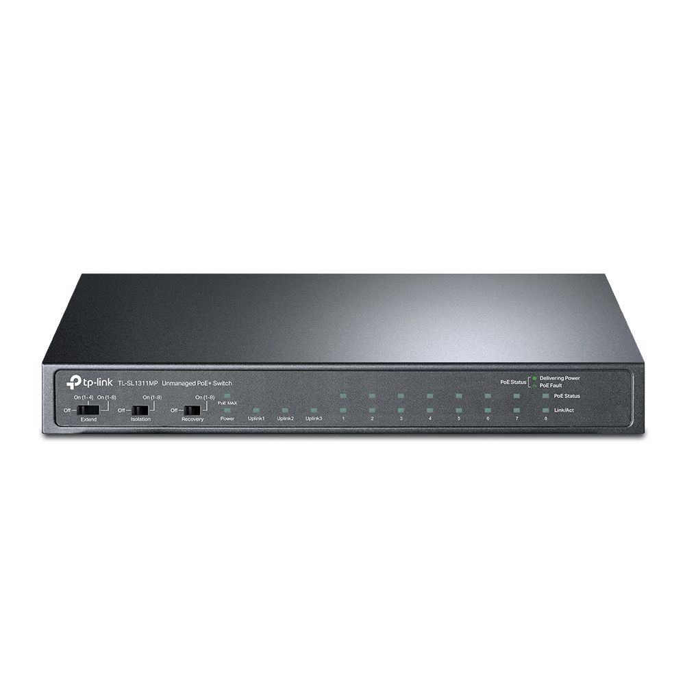 Switch TL-SL1311MP 8-Port 10/100Mbps + 3-Port Gigabit Desktop Switch with 8-Port PoE+