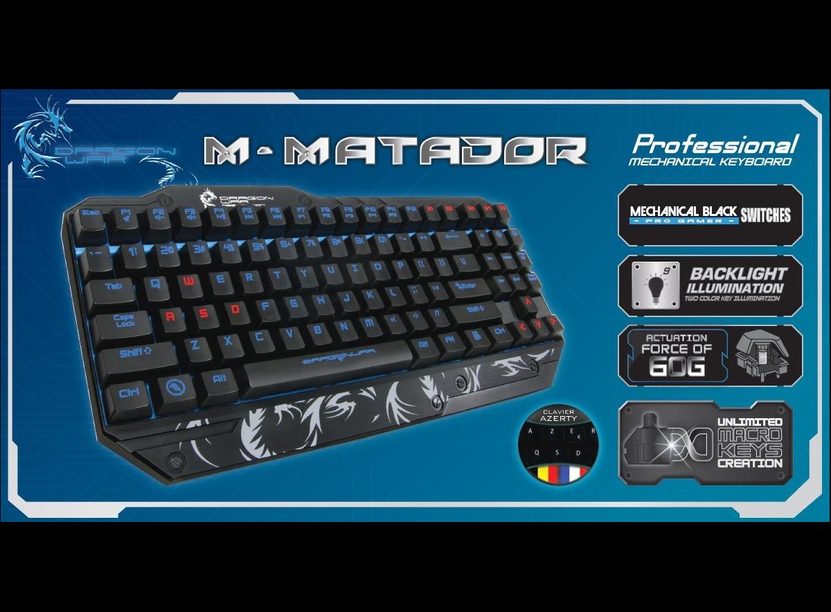 Dragon War M-Matador Mechanical Gamer billentyűzet Black ENG