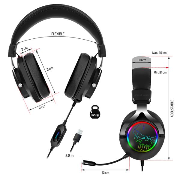 Spirit Of Gamer XPERT-H600 Headset RGB Black