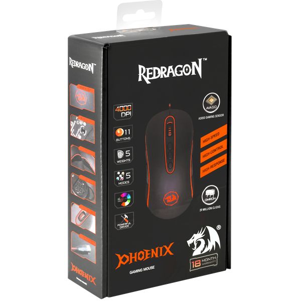 Redragon Phoenix Wired gaming mouse Black