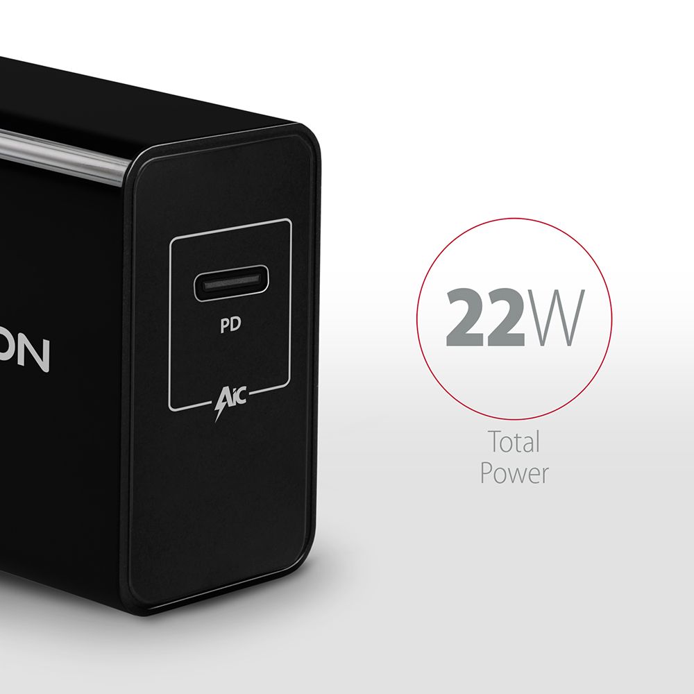 AXAGON ACU-PD22 USB-C PD Wall Charger Black