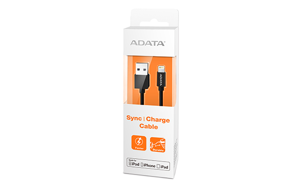 A-Data Sync and Charge Lightning USB 2,4A Black kábel