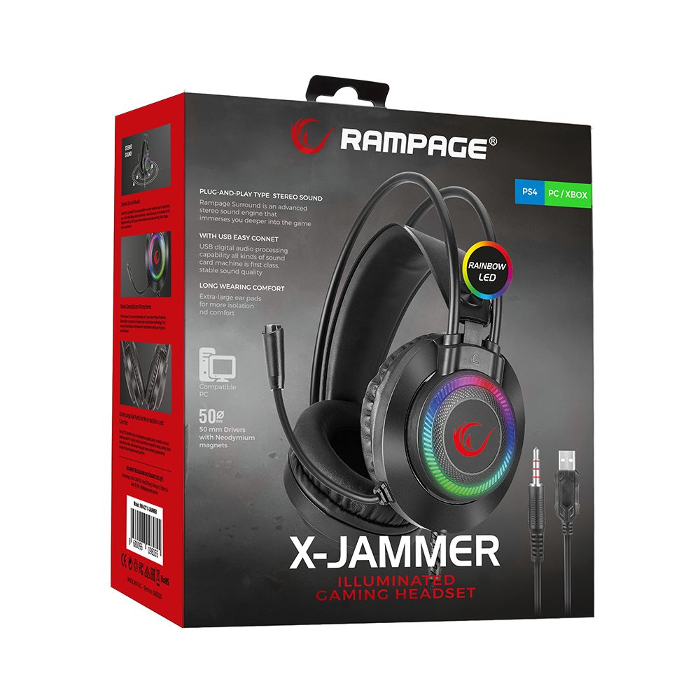 Rampage RM-K27 X-Jammer RGB Headset Black