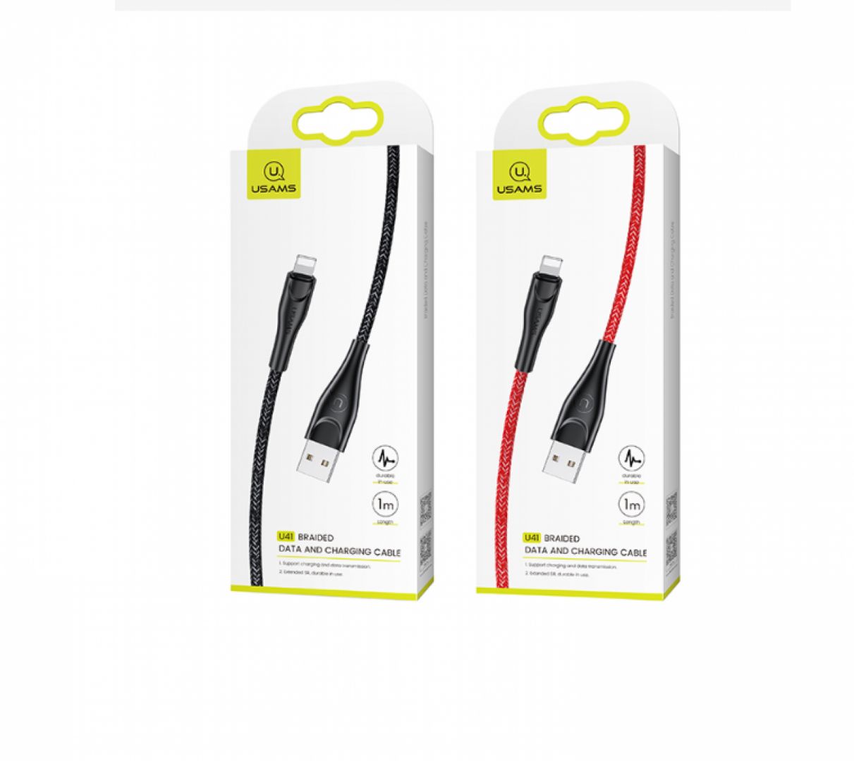 Usams U41 Braided Data and Charging Cable 2m Black