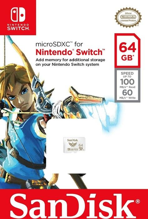 Sandisk 64GB microSDXC UHS-I V30 U3 For Nintendo Switch