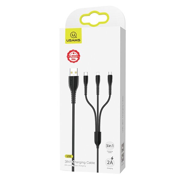 Usams U35 3IN1 Charging Cable Black