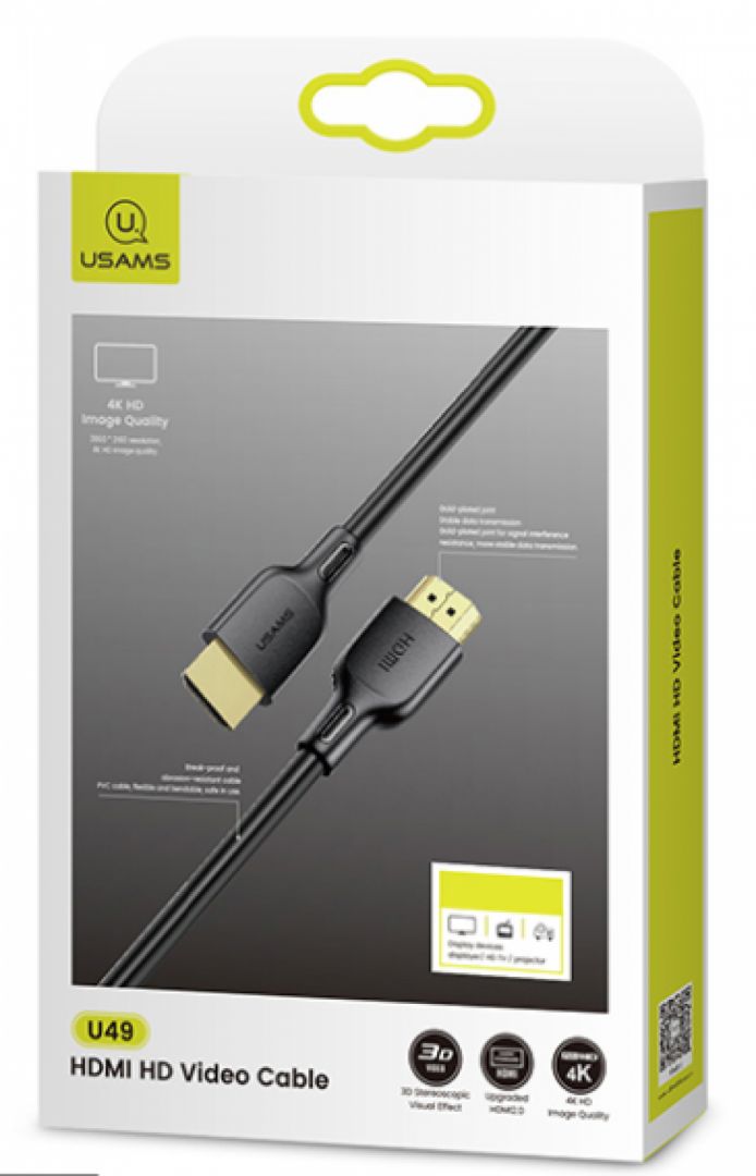 Usams U49 HDMI HD Video Cable 3m Black