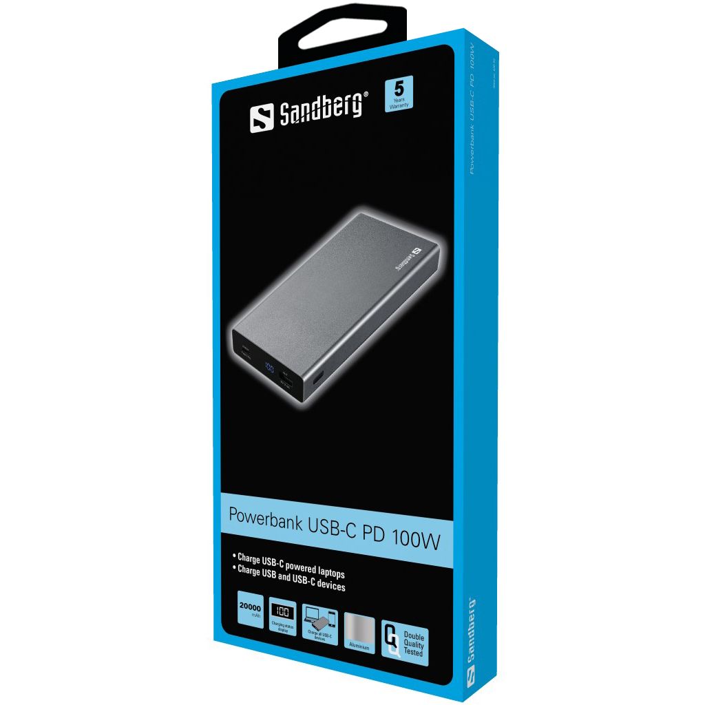 Sandberg USB-C PD 100W 20000mAh Powerbank Black