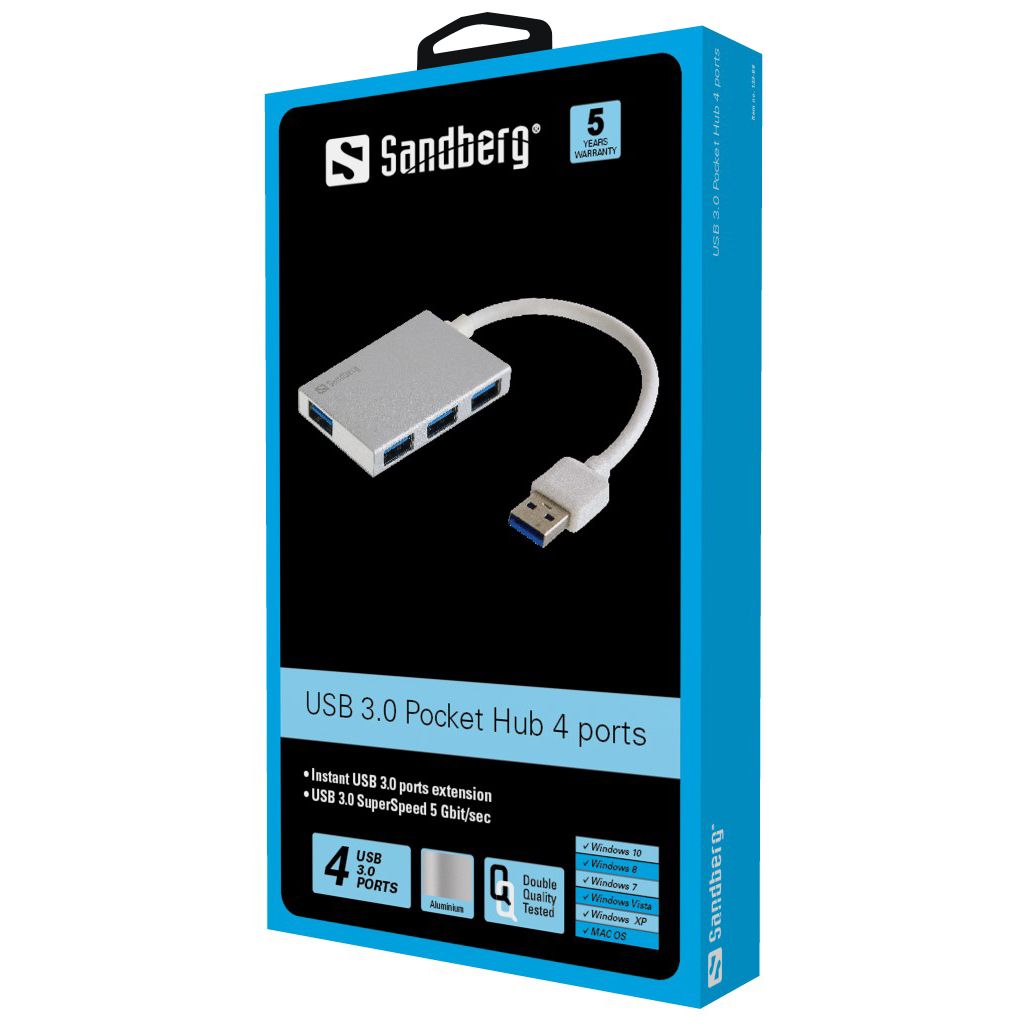 Sandberg Sandberg USB 3.0 Pocket Hub 4 ports White