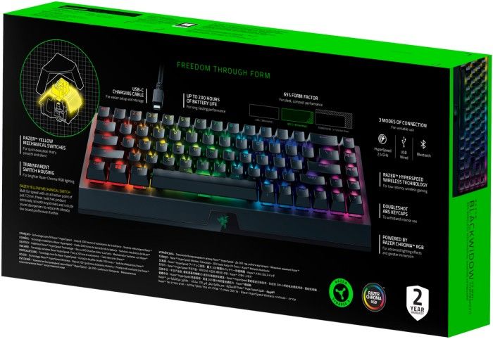 Razer BlackWidow V3 Mini HyperSpeed Yellow Switch Black US