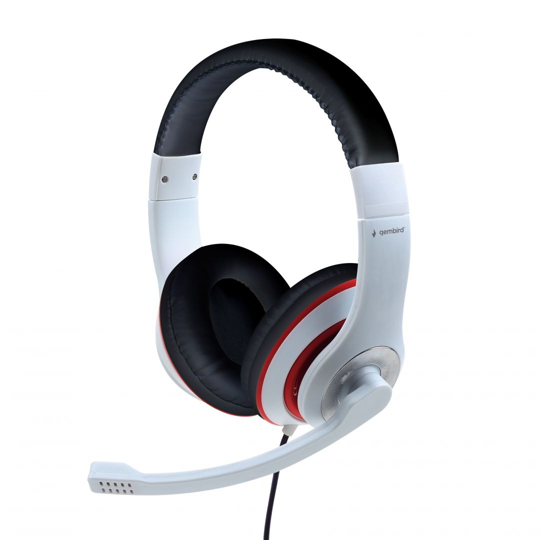 Gembird MHS-03-WTRDBK Stereo Headset White/Black