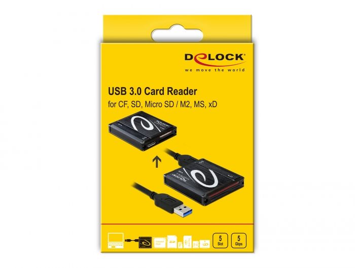 DeLock USB 3.0 Card Reader All in 1 Black