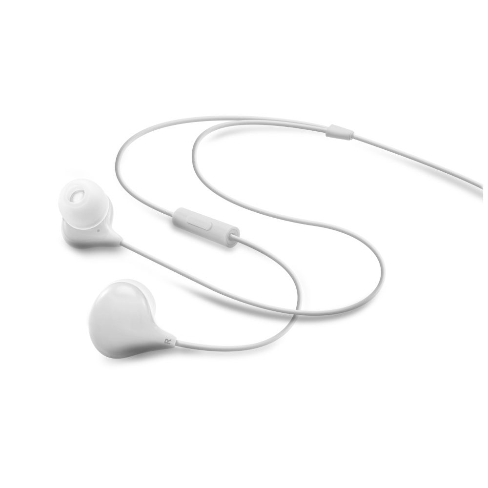 FIXED Waterproof in-ear headphones with microphone EGG1, IPX3, white