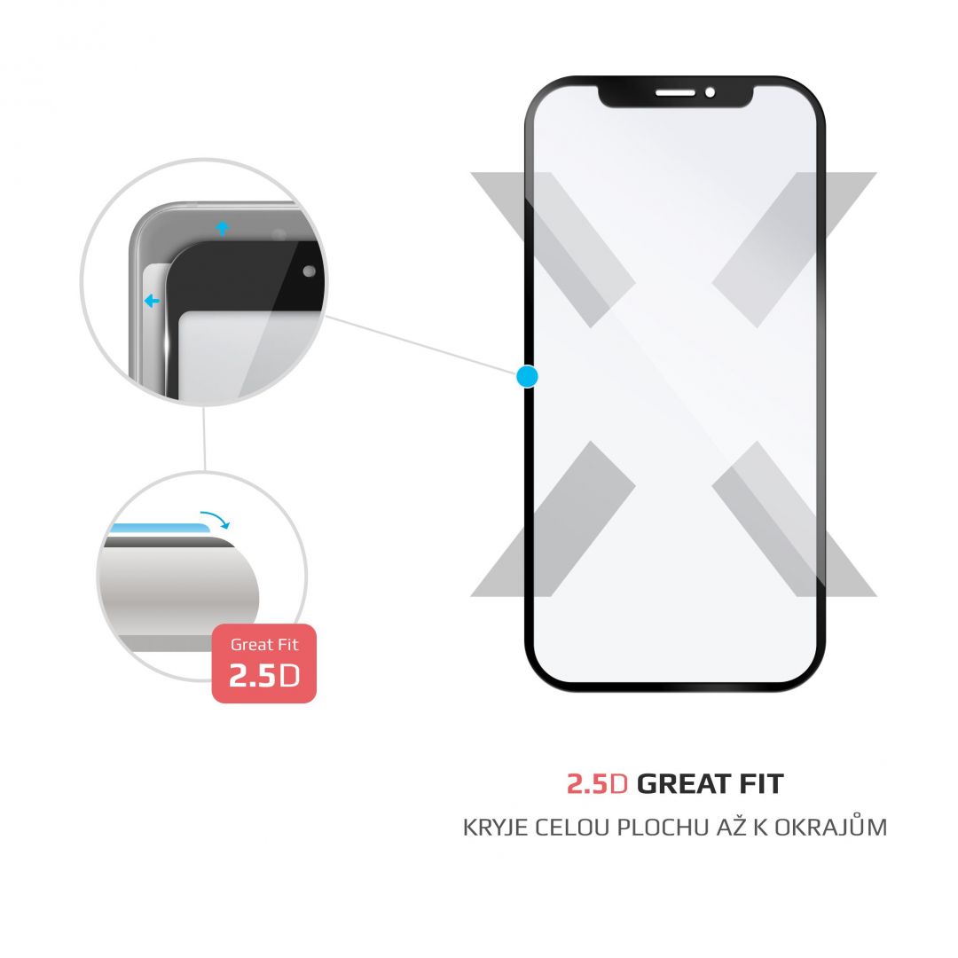 FIXED Tempered glass screen protector Full-Cover for Huawei P20, full screen, black