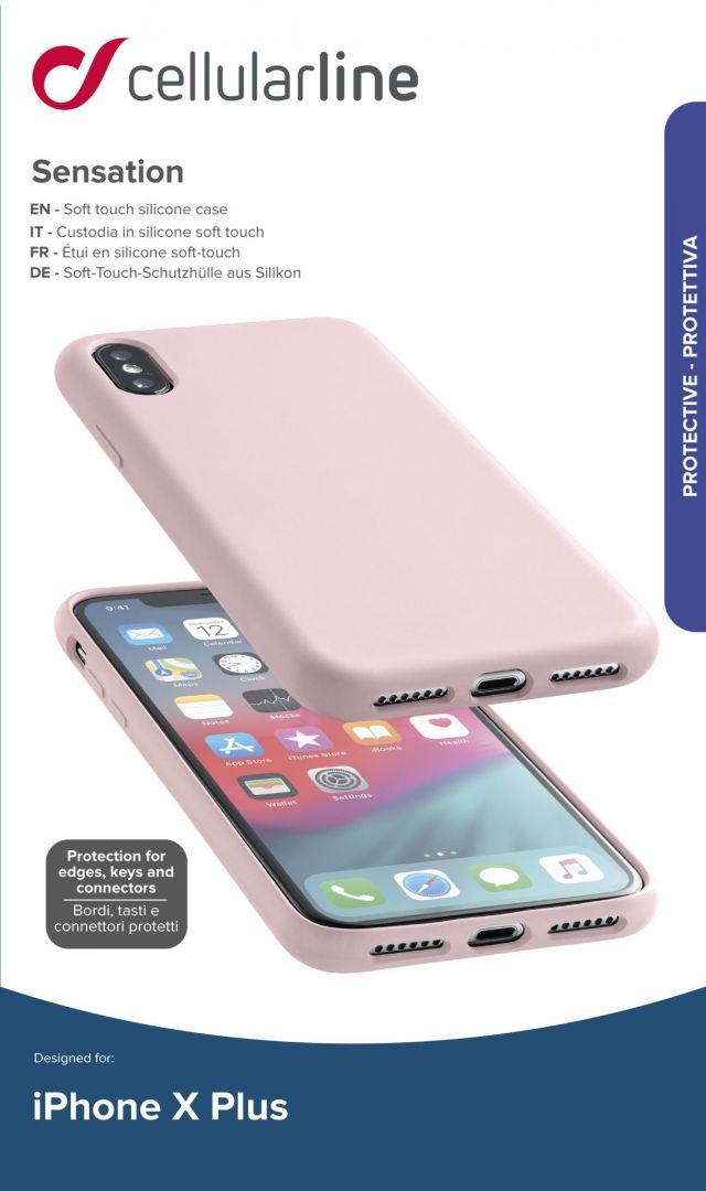 Cellularline Protective silicone cover SENSATION for Apple iPhone XS Max, old pink