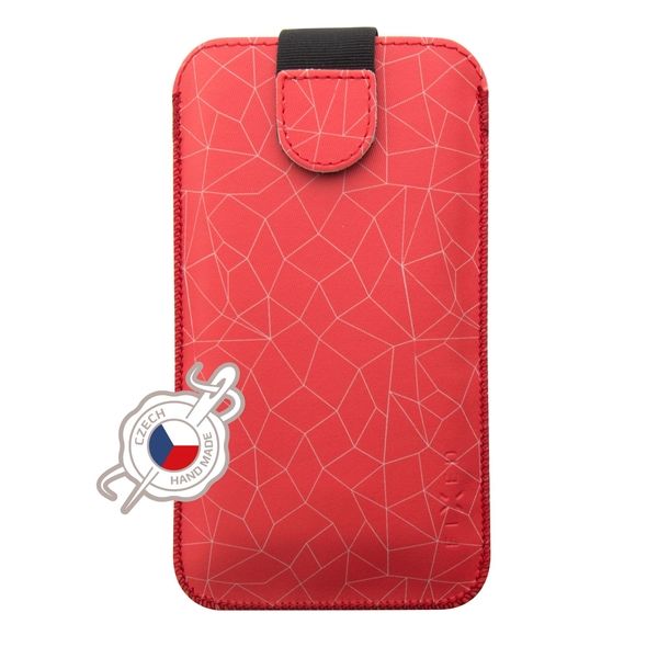 FIXED Case Soft Soft Slim with closure, PU leather, size M, Red Mesh theme