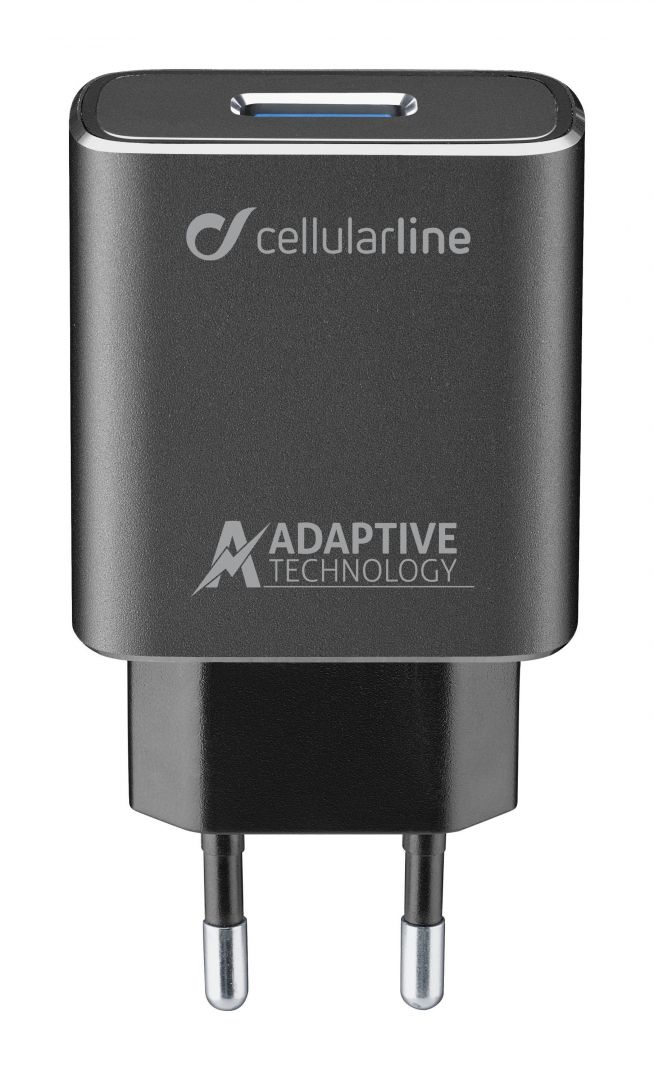 Cellularline Set USB charger and durable USB-C cable Tetra Force 15W, adaptive charging, black