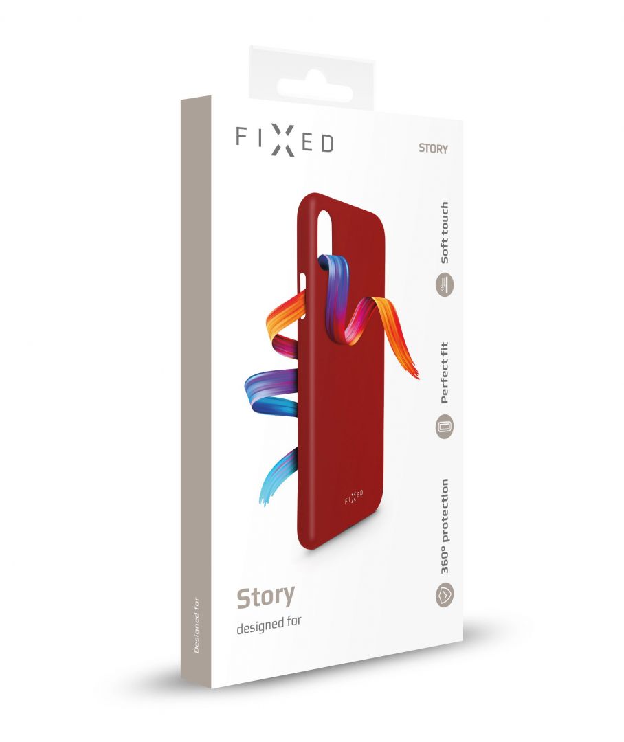 FIXED Rubber back cover Story for Honor 7A, red