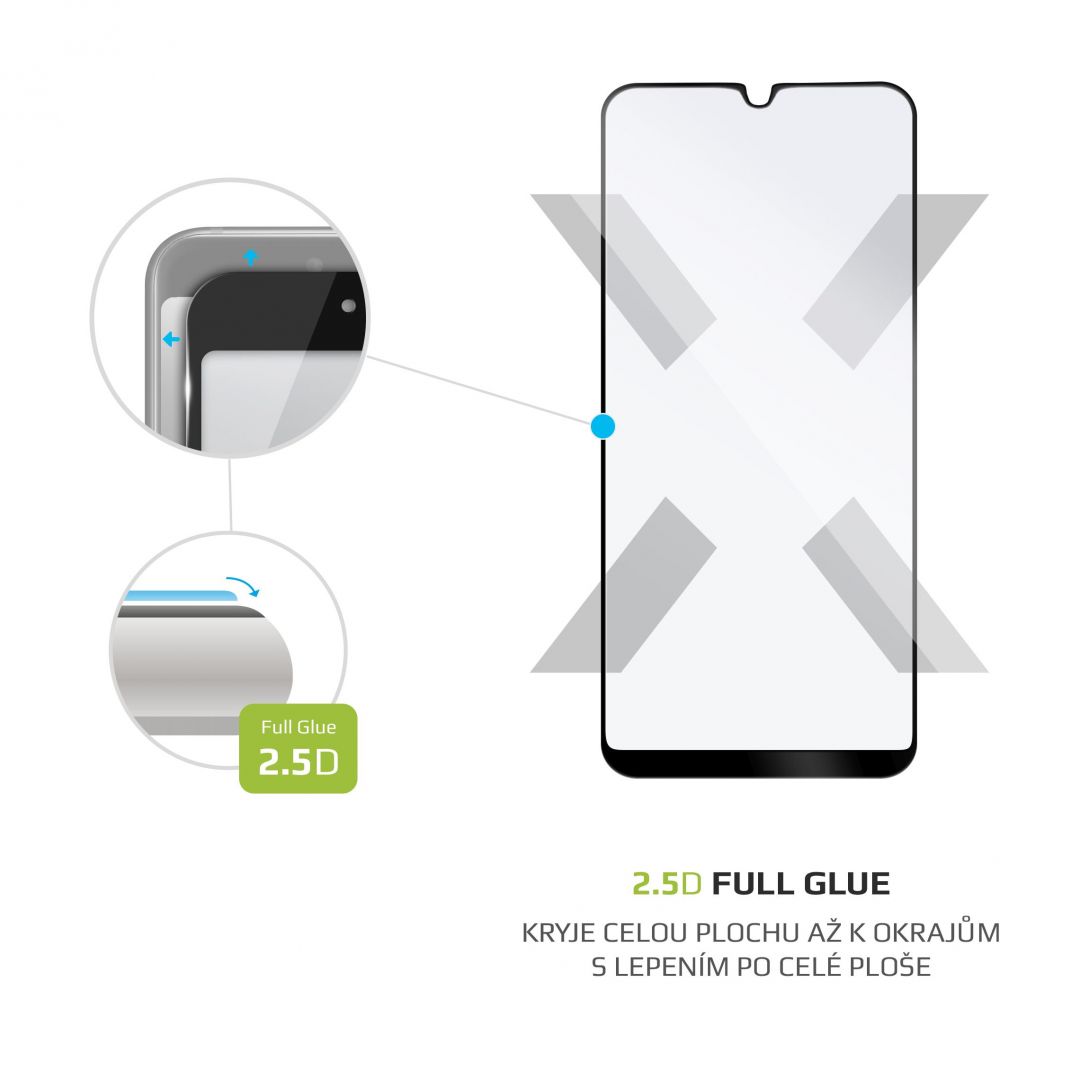 FIXED Tempered glass screen protector Full-Cover for Samsung Galaxy A20e, full screen, black