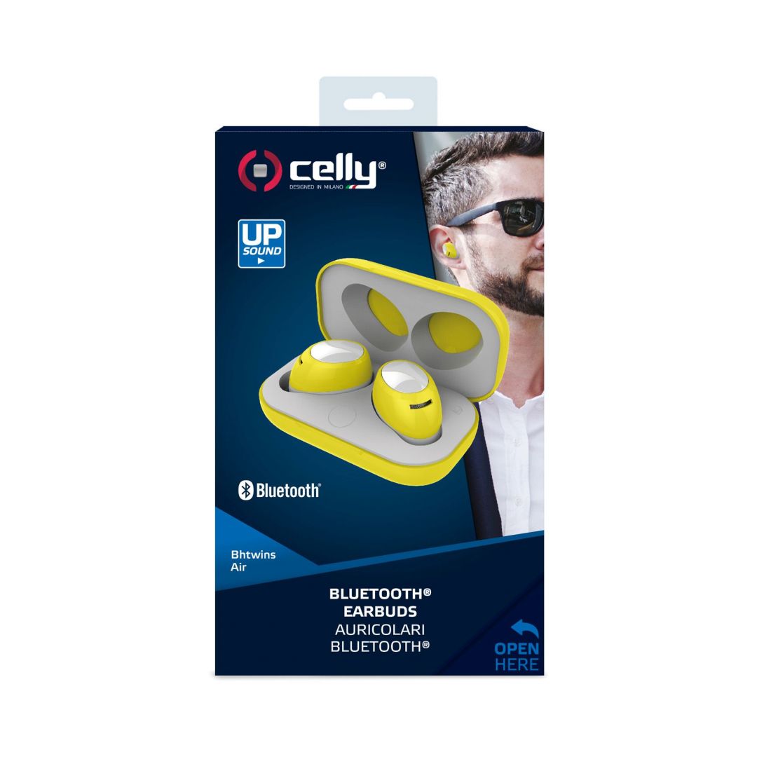 CELLY True Wireless headphones Twins Air, yellow