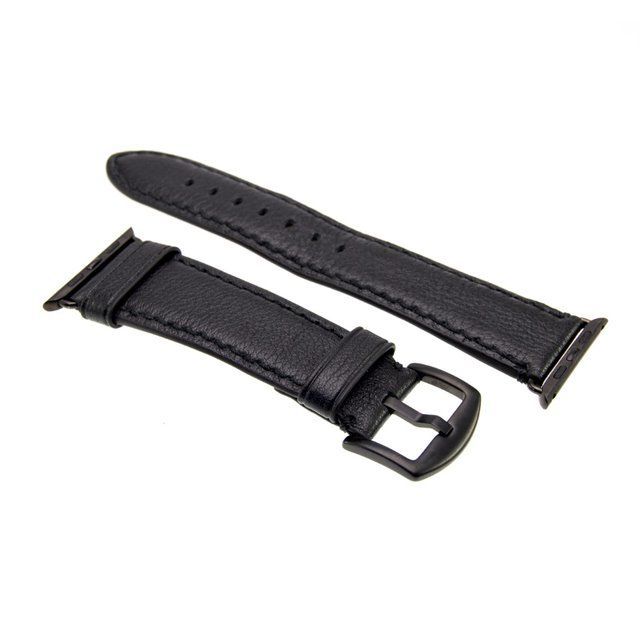 FIXED Berkeley leather strap for Apple Watch 42 mm and 44 mm with black buckle, size L, black