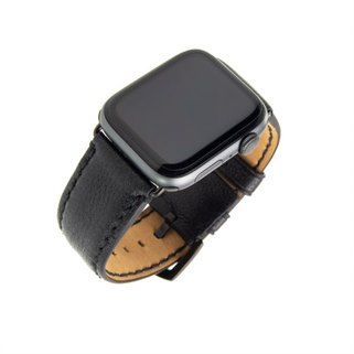 FIXED Berkeley leather strap for Apple Watch 42 mm and 44 mm with black buckle, size L, black