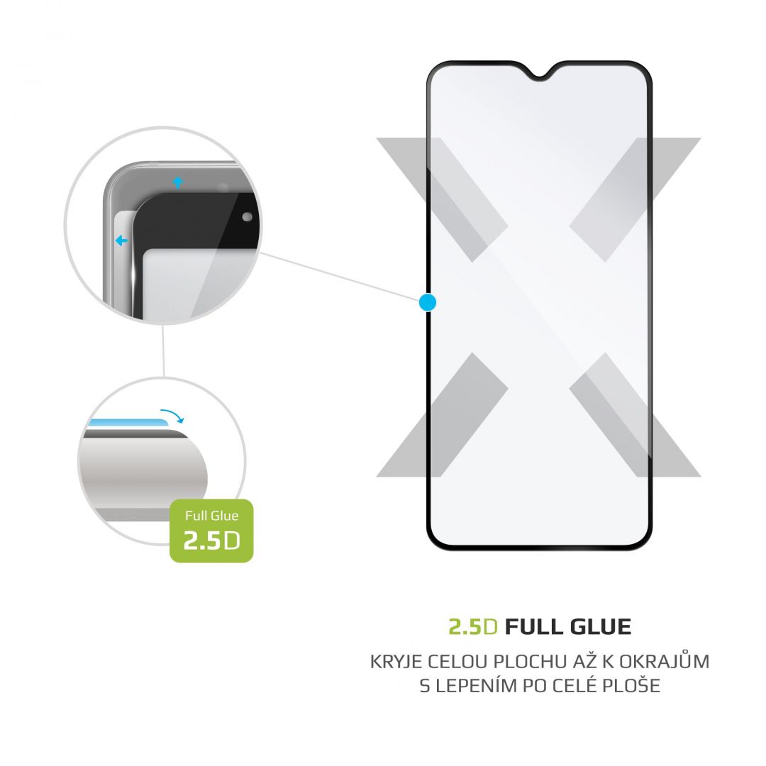 FIXED Tempered glass screen protector Full-Cover for Samsung Galaxy A10, full screen, black