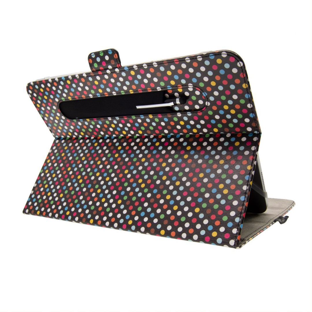 FIXED Novel case for 10,1" tablets with stand and stylus pocket, PU leather, rainbow dots