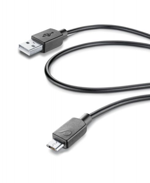 Cellularline USB data cable with micro USB connector, 60 cm, black