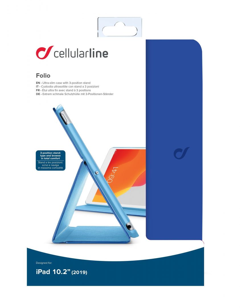 Cellularline Case with stand FOLIO for Apple iPad 10.2 &amp;quot;(2019), blue