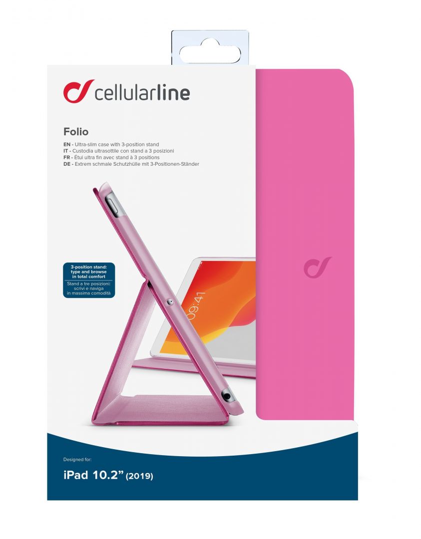 Cellularline Case with stand FOLIO for Apple iPad 10.2 &amp;quot;(2019), pink