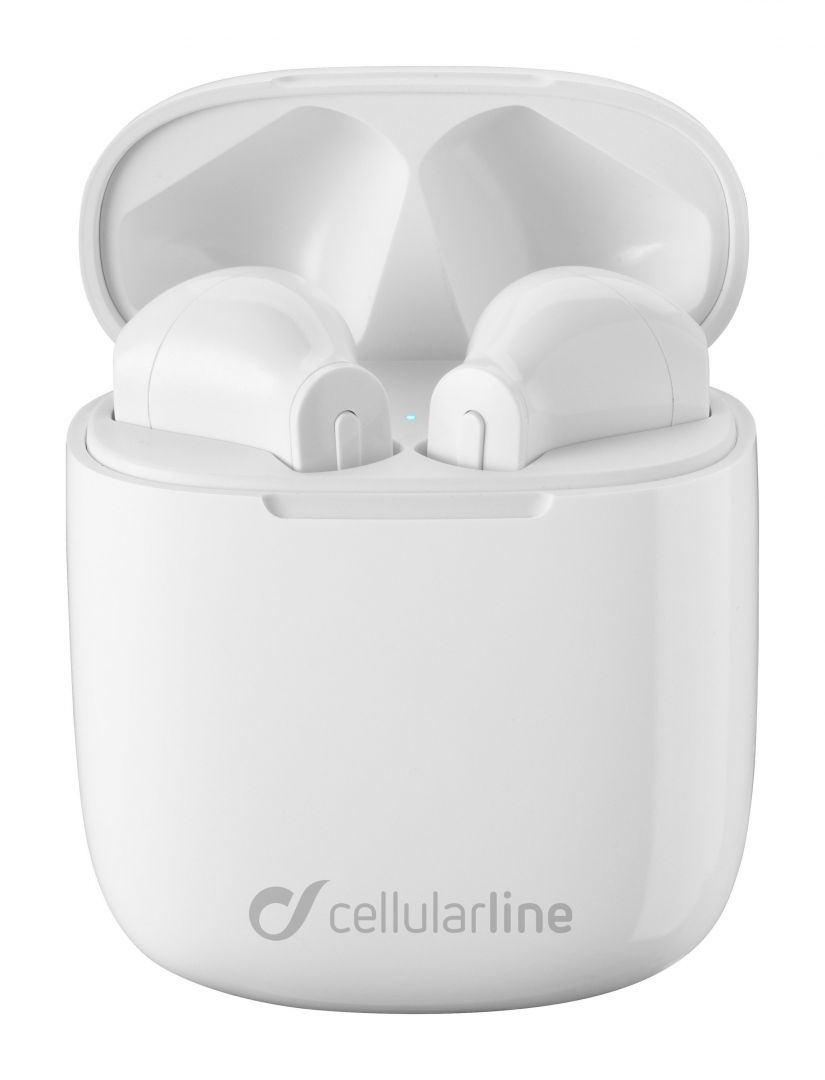 Cellularline True wireless headphones Aries with rechargeable case, Double Master technology, white