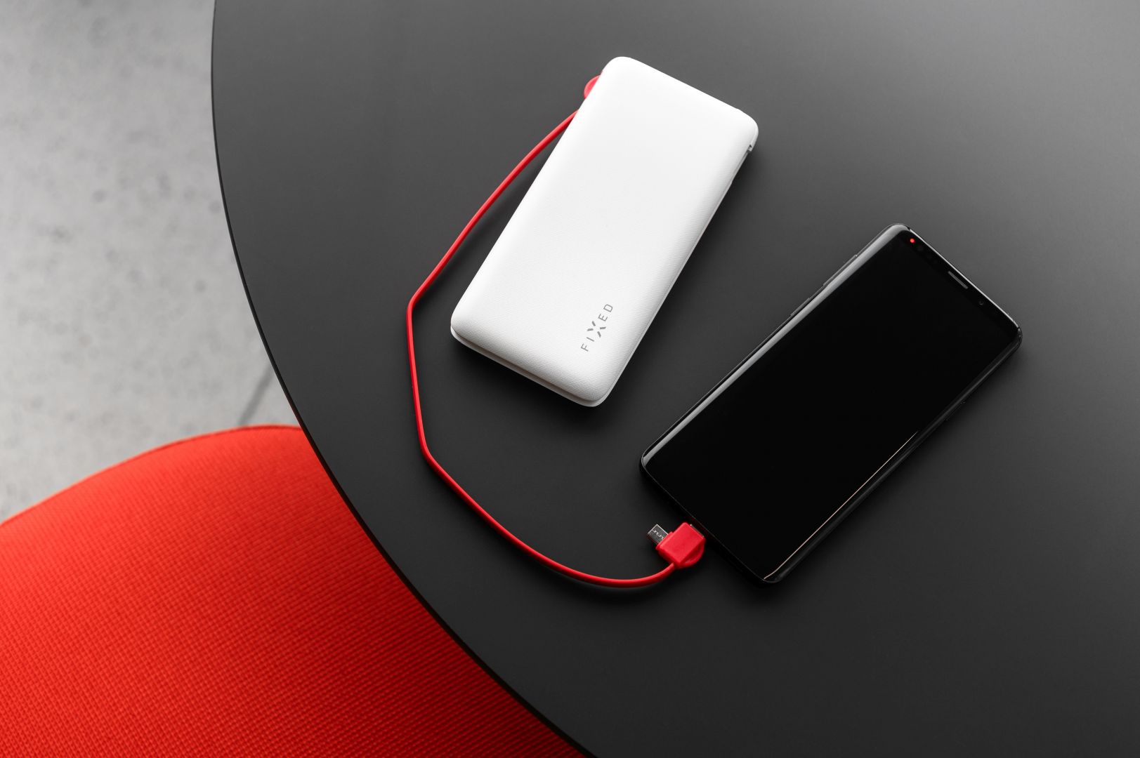 FIXED Powerbank Zen 10,000 with microUSB/USB-C cable, 10,000 mAh, white