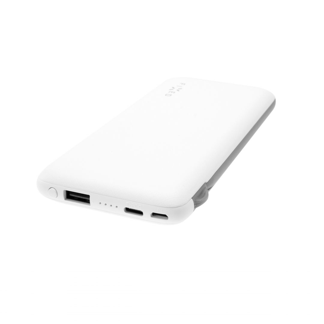 FIXED Powerbank Zen 10,000 with Lightning/USB-C cable, 10,000 mAh, white