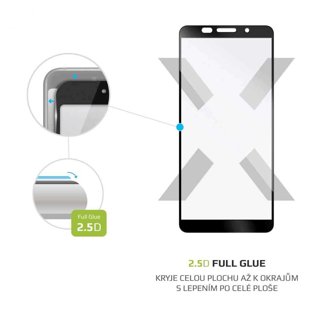 FIXED Tempered glass screen protector Full-Cover for Huawei Y5p, full screen bonding, black