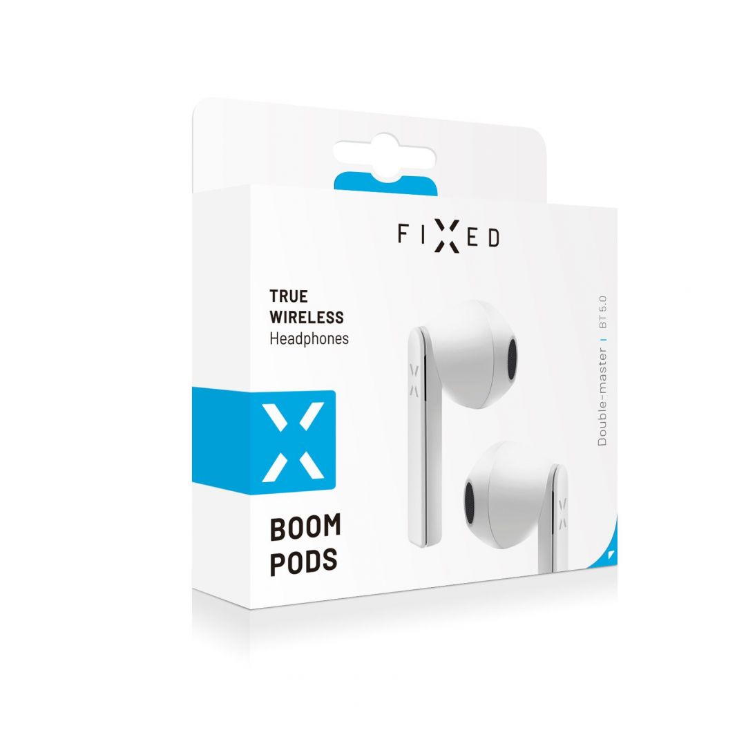 FIXED True Wireless headphones Boom Pods, white