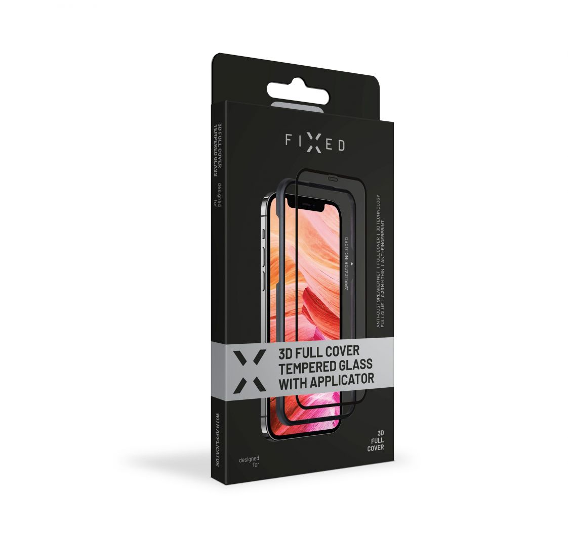 FIXED Tempered glass screen protector 3D Full-Cover with applicator for Apple iPhone XR/11, black