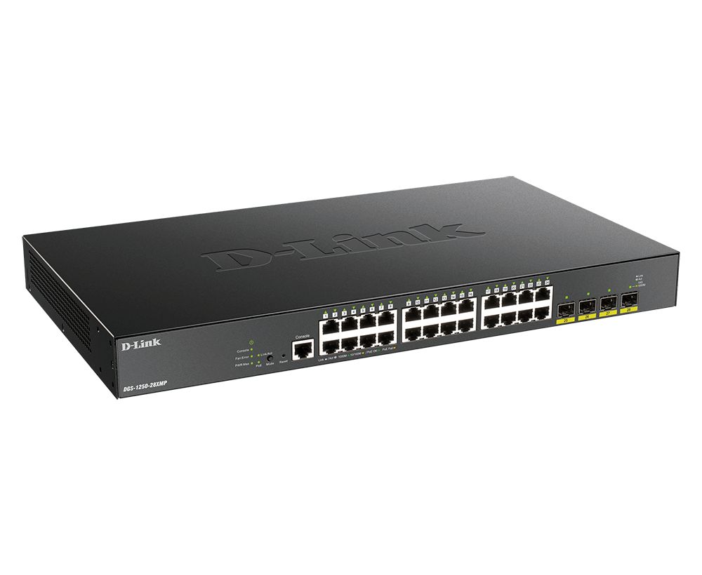 D-Link DGS-1250-28XMP 28-Port 10-Gigabit Smart Managed PoE Switch