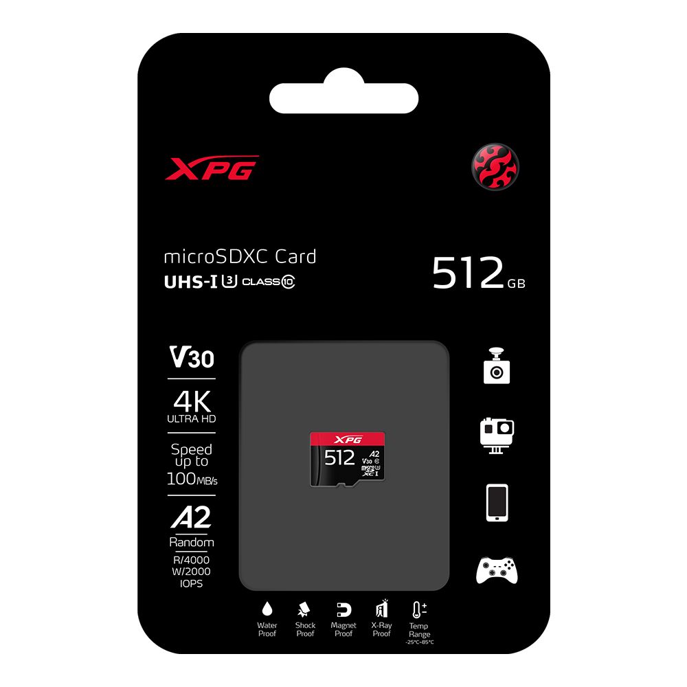 A-Data 512GB microSDXC  XPG Class 10 UHS-I V30 A2