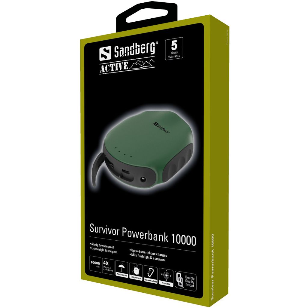 Sandberg Survivor Powerbank 10000 Green