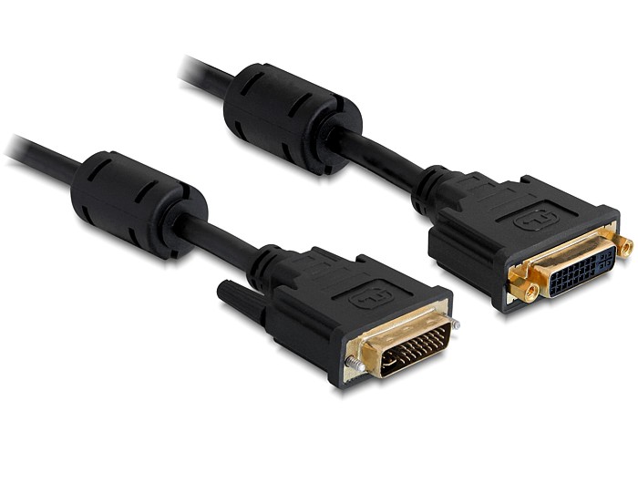 DeLock Extension cable DVI 24+5 male > DVI 24+5 female 1m Black