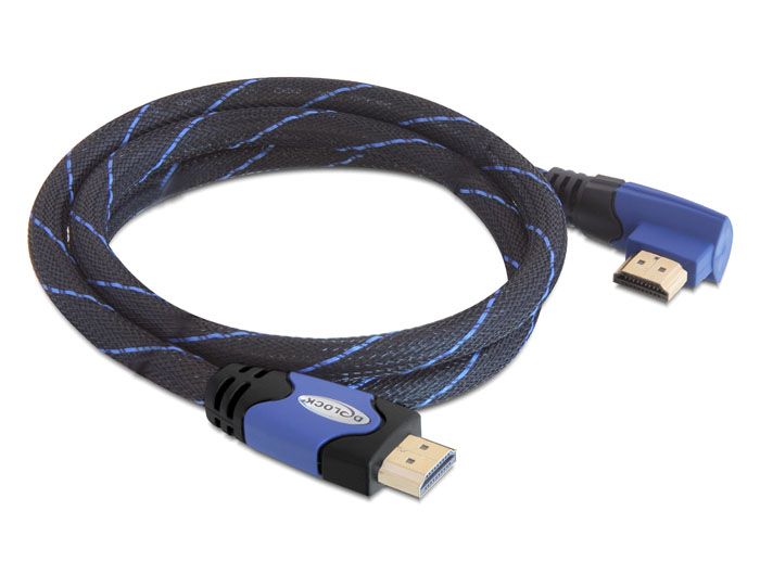 DeLock High Speed HDMI with Ethernet – HDMI A male > HDMI A male angled 4K cable 3m