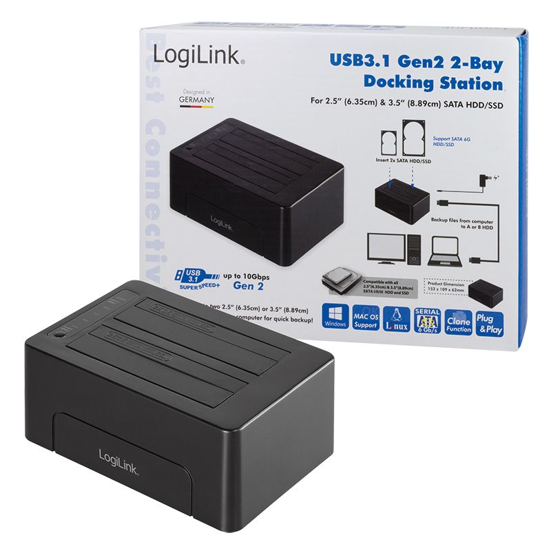 Logilink Quickport USB 3.1 Gen2, for two 2.5"+ 3.5" SATA HDD/SSD