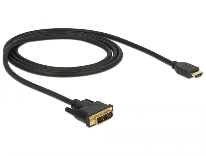 DeLock DVI-D (Single Link) male > HDMI-A male 1m cable Black