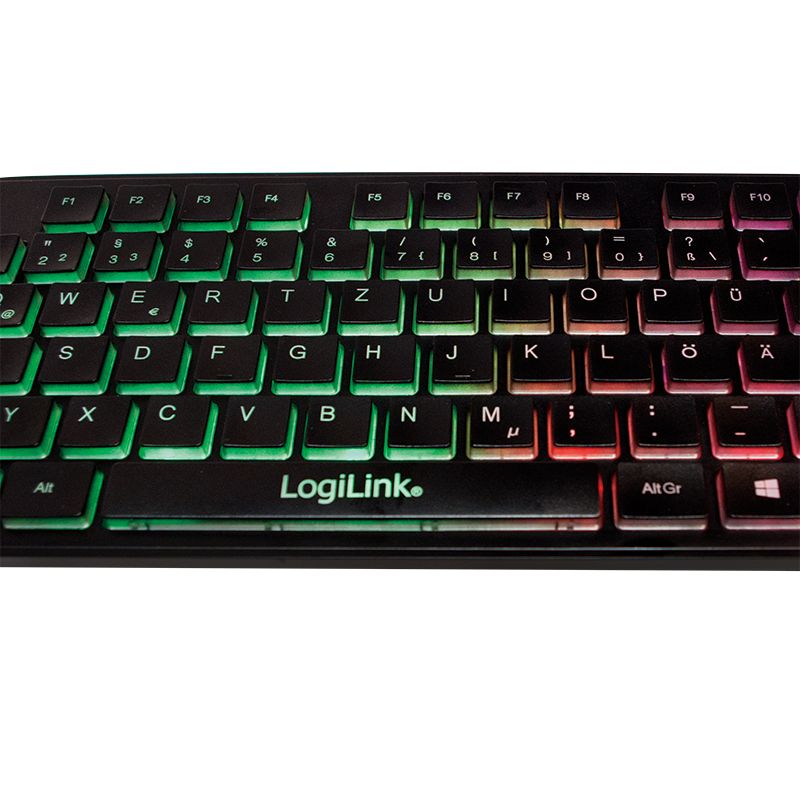 Logilink Illuminated keyboard Black GER