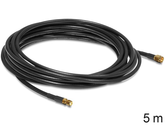 DeLock Antenna Cable SMA plug > SMA jack CFD/RF200 5 m low loss